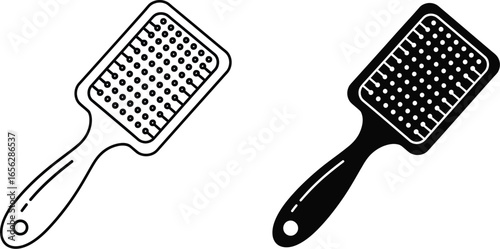 Hairbrush vector icon set professional styling and grooming
