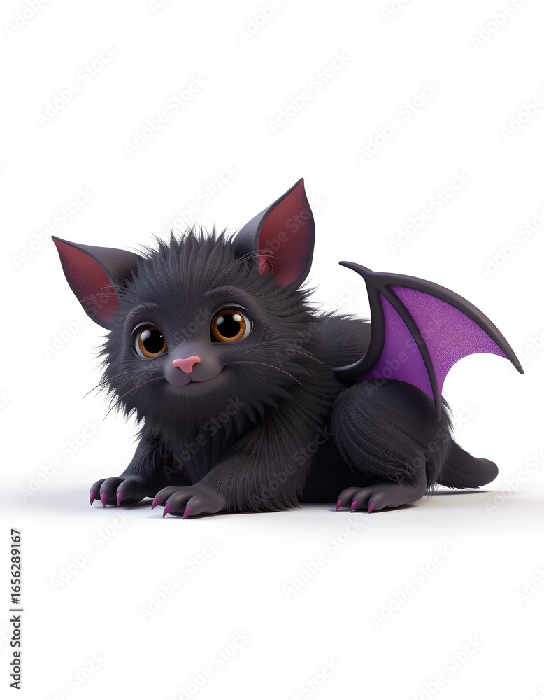 Obraz premium Vampire Bat Character with Glowing Eyes