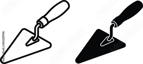 Trowel vector icon construction tool building equipment set