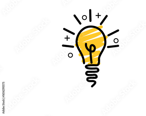 light bulb. the idea is  business. abstract light bulb on a white background. create a cover or poster. Vector illustration. orange