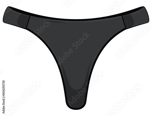 Black Thong Underwear Isolated on White Background lingerie bikini