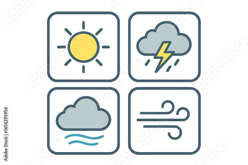 Stylized Weather Icons Set