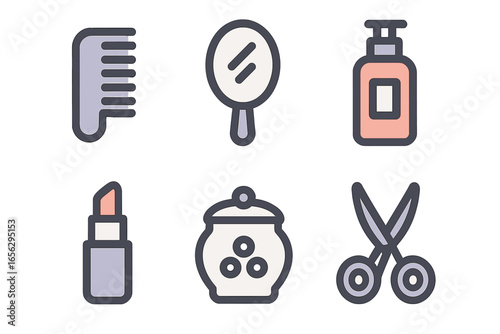 Beauty and Hair Care Flat Icons
