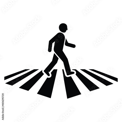 Pedestrian crossing icon zebra crossing vector isolated on white background