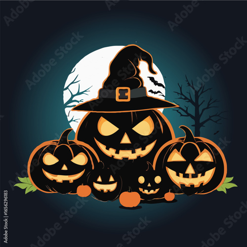 Halloween background with pumpkin