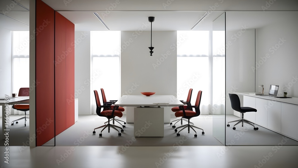 Fototapeta premium Bold Minimalism – Futuristic Minimal Workspace