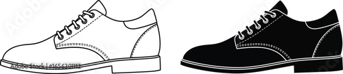 Black and white oxford shoes vector illustration design