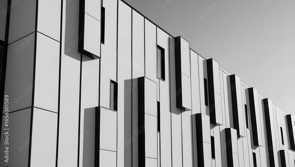 Obraz premium Bold Minimalism – Black & White Architectural Facade