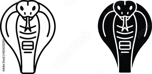 Cobra snake icon vector illustration black and white style