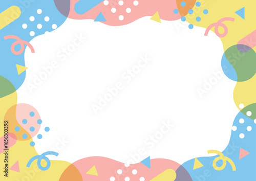 四角三角丸くるくるポップな模様フレーム