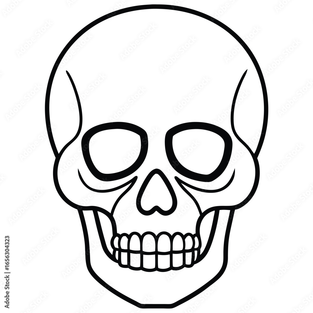 Obraz premium Clean Skull Outline Vector