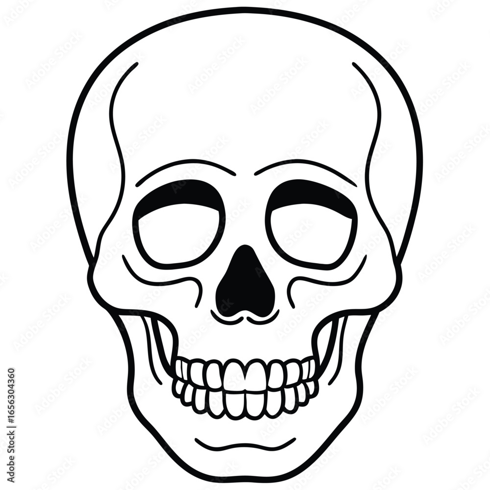 Fototapeta premium Clean Skull Outline Vector