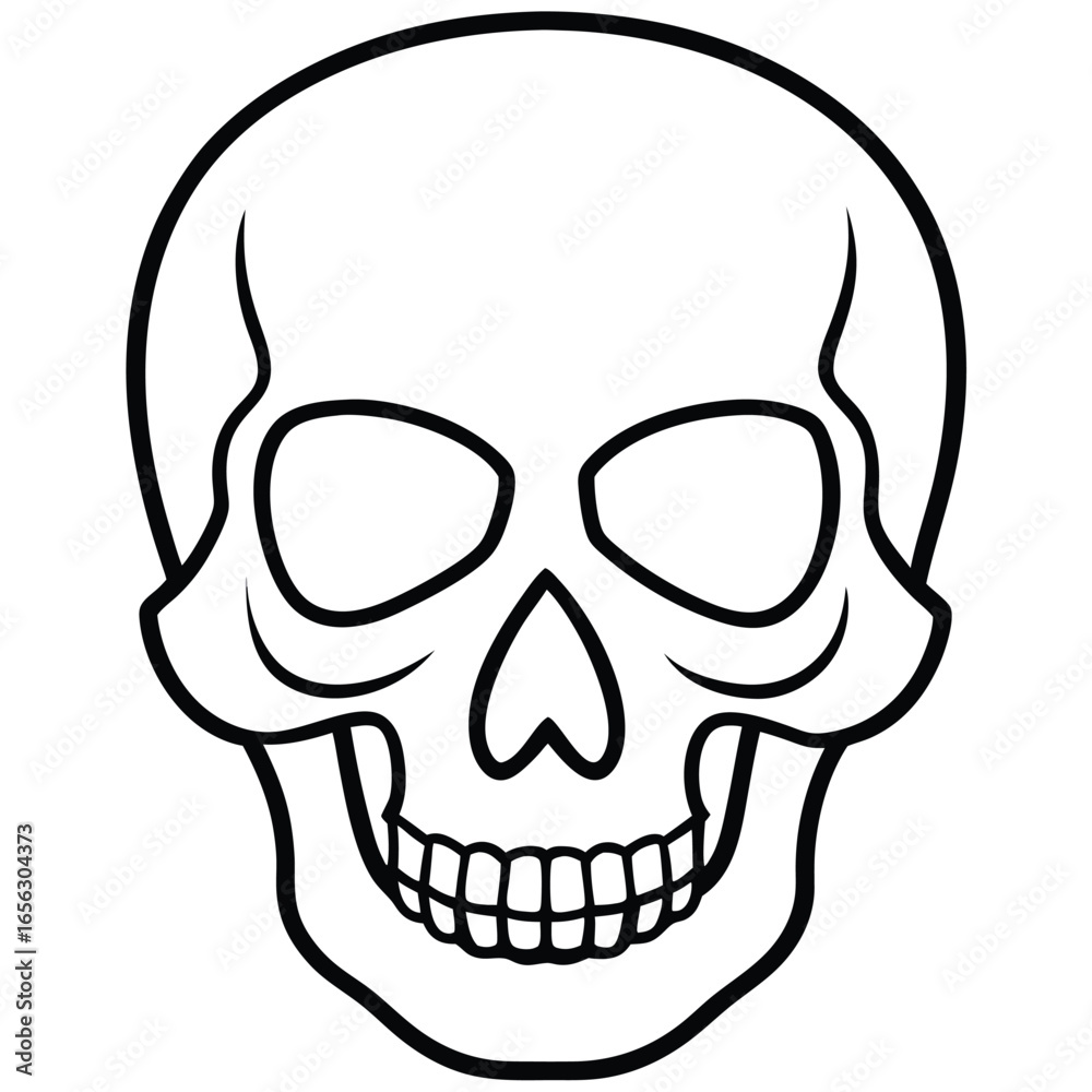 Obraz premium Clean Skull Outline Vector