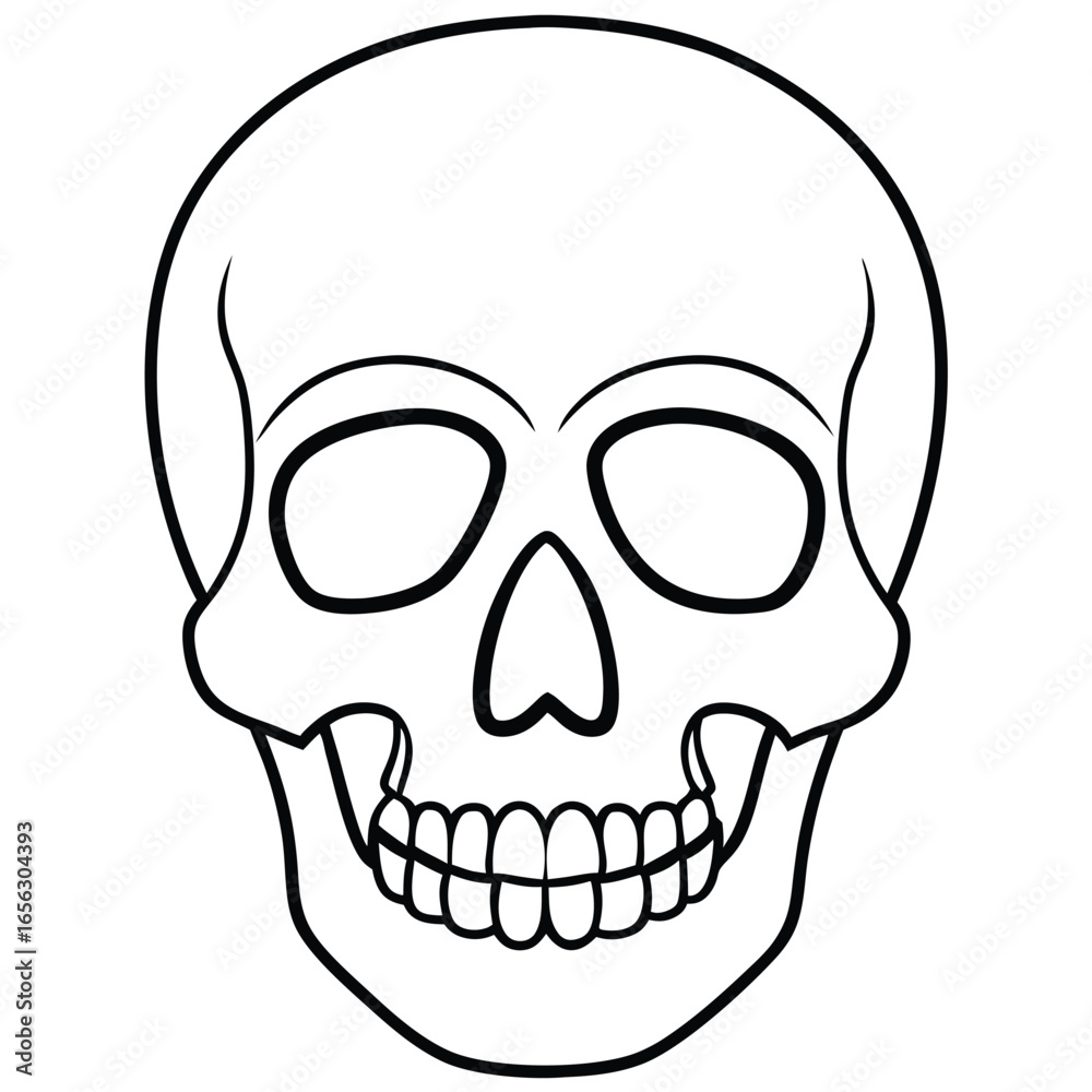 Fototapeta premium Clean Skull Outline Vector