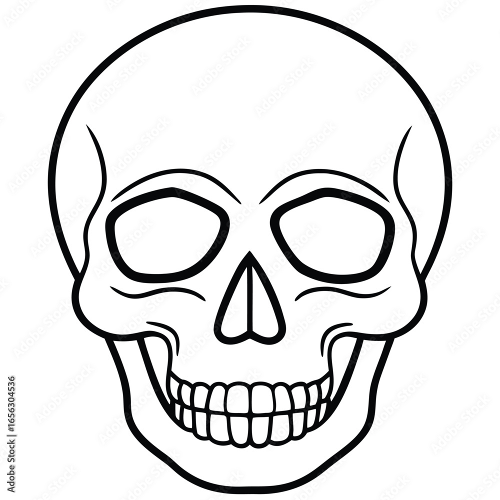 Fototapeta premium Clean Skull Outline Vector