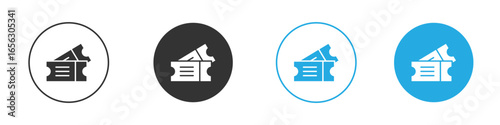 Ticket Icons in Variations with Solid Backgrounds