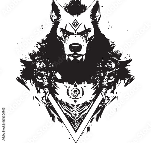 wolverine vector black and white color