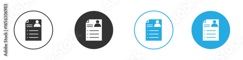 Resume Icon Variations Isolated on White Background