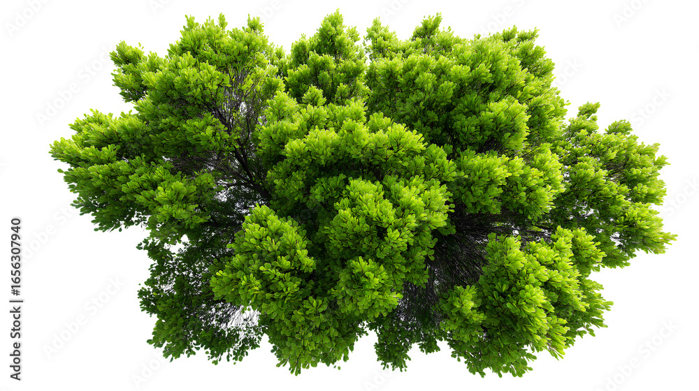 Fototapeta premium vibrant green tree isolated on white background