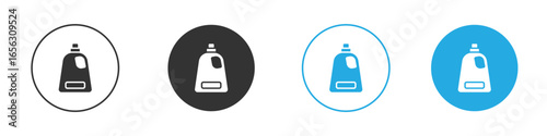 Cleaning Product Bottle Icon in Variations Isolated on White Background