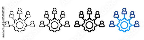 Human Resources Icon Different Style Outline Collection Set