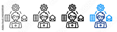 Multitasking Icon Different Style Outline Collection Set