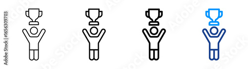 Achievement Icon Different Style Outline Collection Set