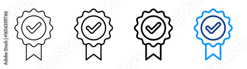 Ribbon Icon Different Style Outline Collection Set