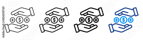 Benefits Icon Different Style Outline Collection Set