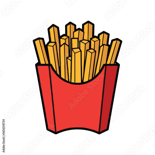 French Fries in Red Box