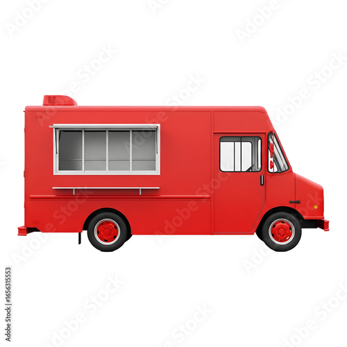 Red Food Truck, Transparent PNG