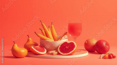 still life with wine and fruits