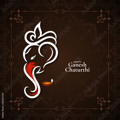 Happy Ganesh Chaturthi traditional Indian festival elegant background
