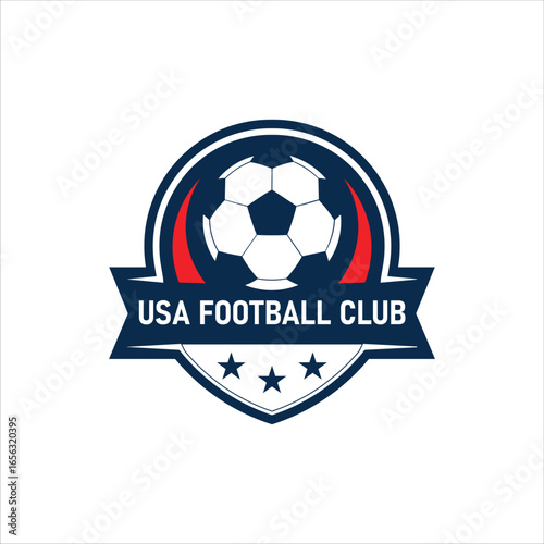 USA Football Club Shield Emblem Vector