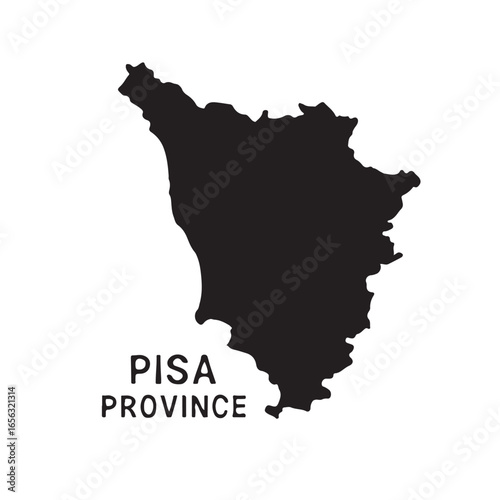 Pisa Province Map Vector Silhouette