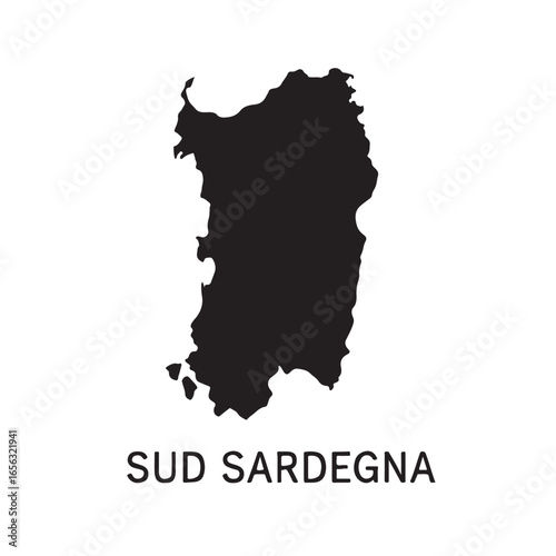 Sud Sardegna Province Map Vector Silhouette
