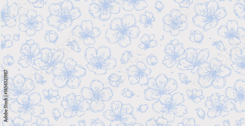 Floral print pattern background in provance style, floral background. Pastel tones vintage style wallpaper in vector.