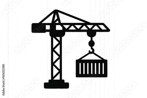 crane on a construction site vector