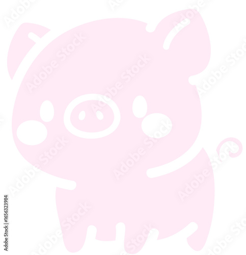 simple cute piglet - layered cut file - animals clipart