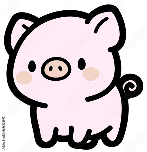 simple cute piglet - layered cut file - animals clipart