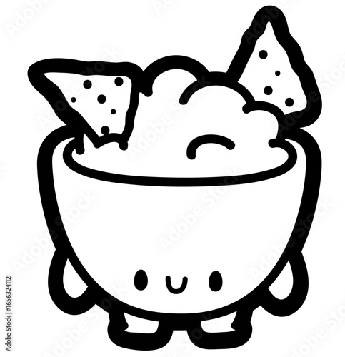 guacamole chibi character - layered cut file - food clip art