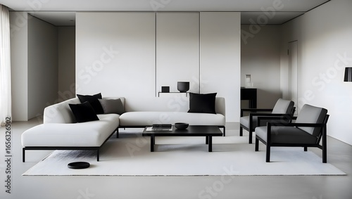 Bold Minimalism – Monochrome Furniture Composition