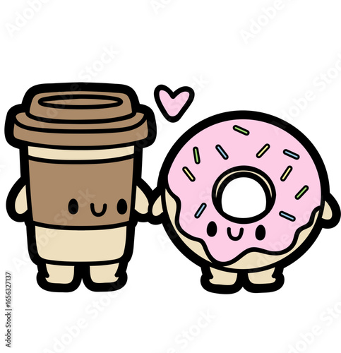 cute breakfast couple food - layered cut file - food clip art