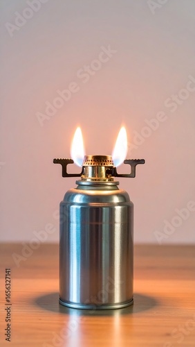 Portable camping stove with two flames