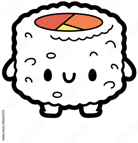 chibi sushi uramaki - layered cut file - food clip art