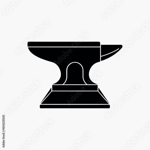 Anvil Blacksmith Metal Forge Tool Heavy Craft Iron Steel vector white background