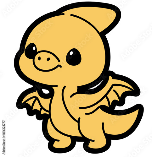 cute cartoon pterodactyl dinosaur - layered cut file - prehistoric dino sticker