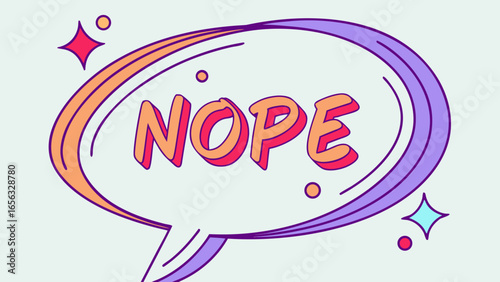 Nope speech bubble vector illustration design element for social media and graphic design projects
