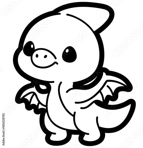 cute cartoon pterodactyl dinosaur - layered cut file - prehistoric dino sticker