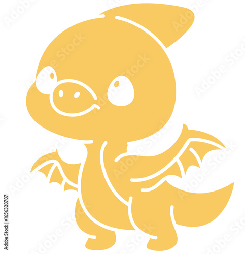 cute cartoon pterodactyl dinosaur - layered cut file - prehistoric dino sticker